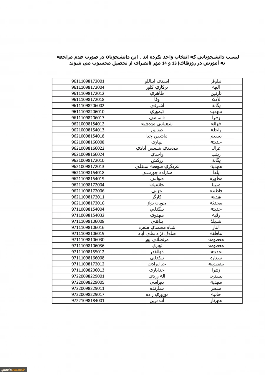 قابل توجه دانشجویان 2