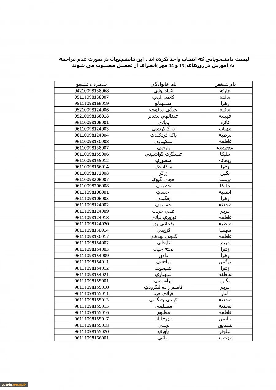 قابل توجه دانشجویان 3