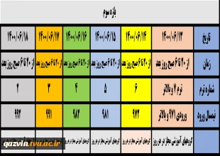 تغییر زمان انتخاب واحد و شروع ترم نیمسال اول 1400 3