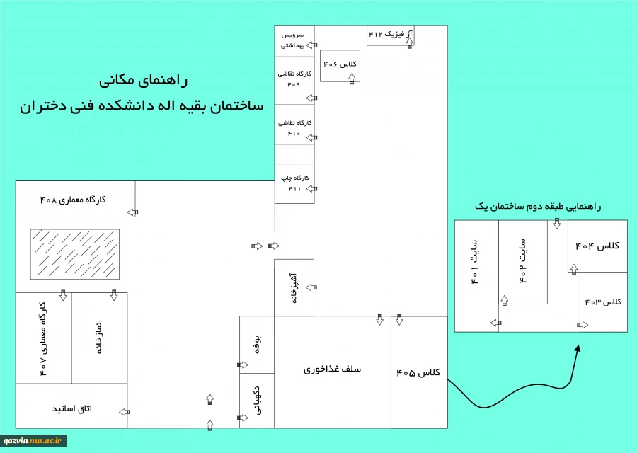 راهنمای مکانی ساختمان بقیه الله